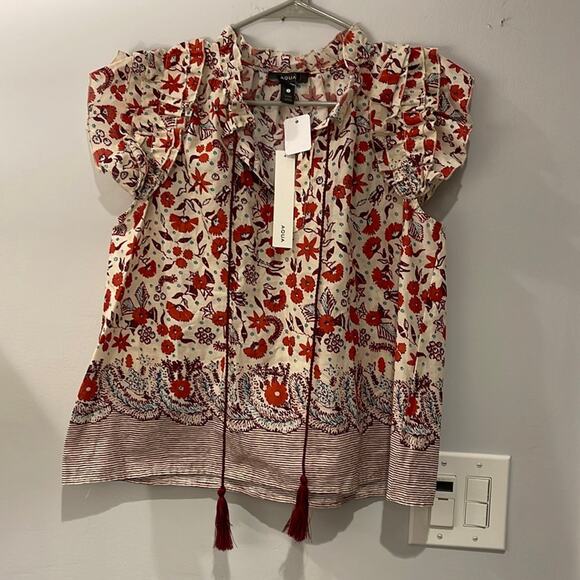 Aqua Tops - Aqua NWT Boho colorful Top, 100% Cotton